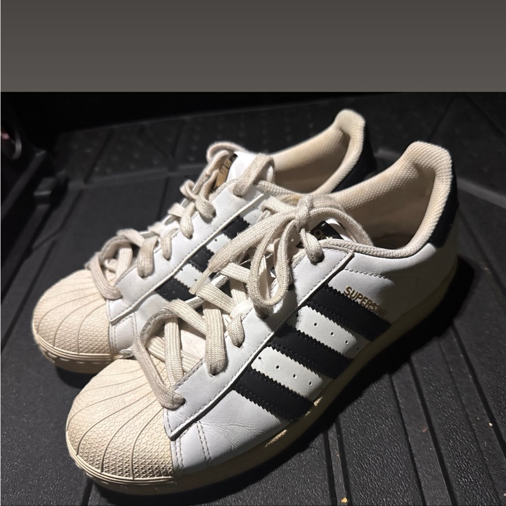 adidas Black and White Superstar Sneakers